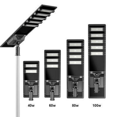 SMD5050 Güneş LED Sokak Işığı Hareket Algılayıcı Uzaktan Kumanda 60 Watt Güneş Sokak Işığı