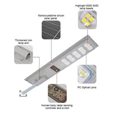 Çevre Dostu Lamba Yüksek Lümen Dış Mekan LED Güneş Enerjili Sokak Lambası Dış Aydınlatma İçin